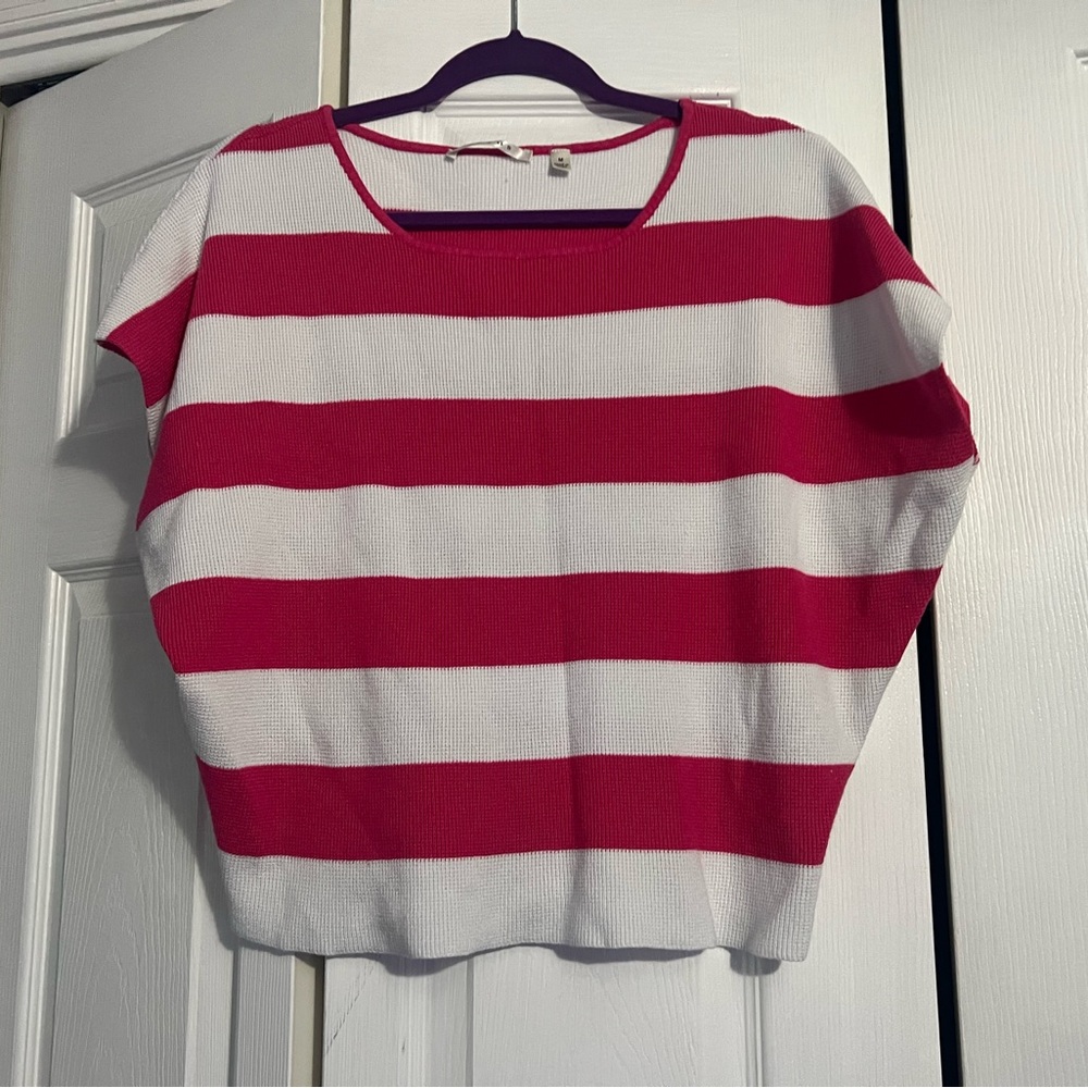 Cyrus Knit Blouse - Pink & White (Med)